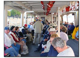 Members of the Great Lakes Lighthouse Keepers Association getting ready to head out on an excursion to see the Toledo Harbor and Turtle Island lighthouses
